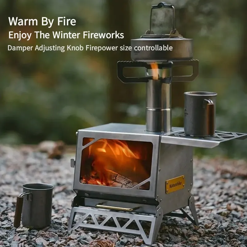 Naturehike Winter Multifunction Fire Wood Stove Outdoor Camping Lightweight Portable Firewood Heater Stove Cookware Wood Furnace