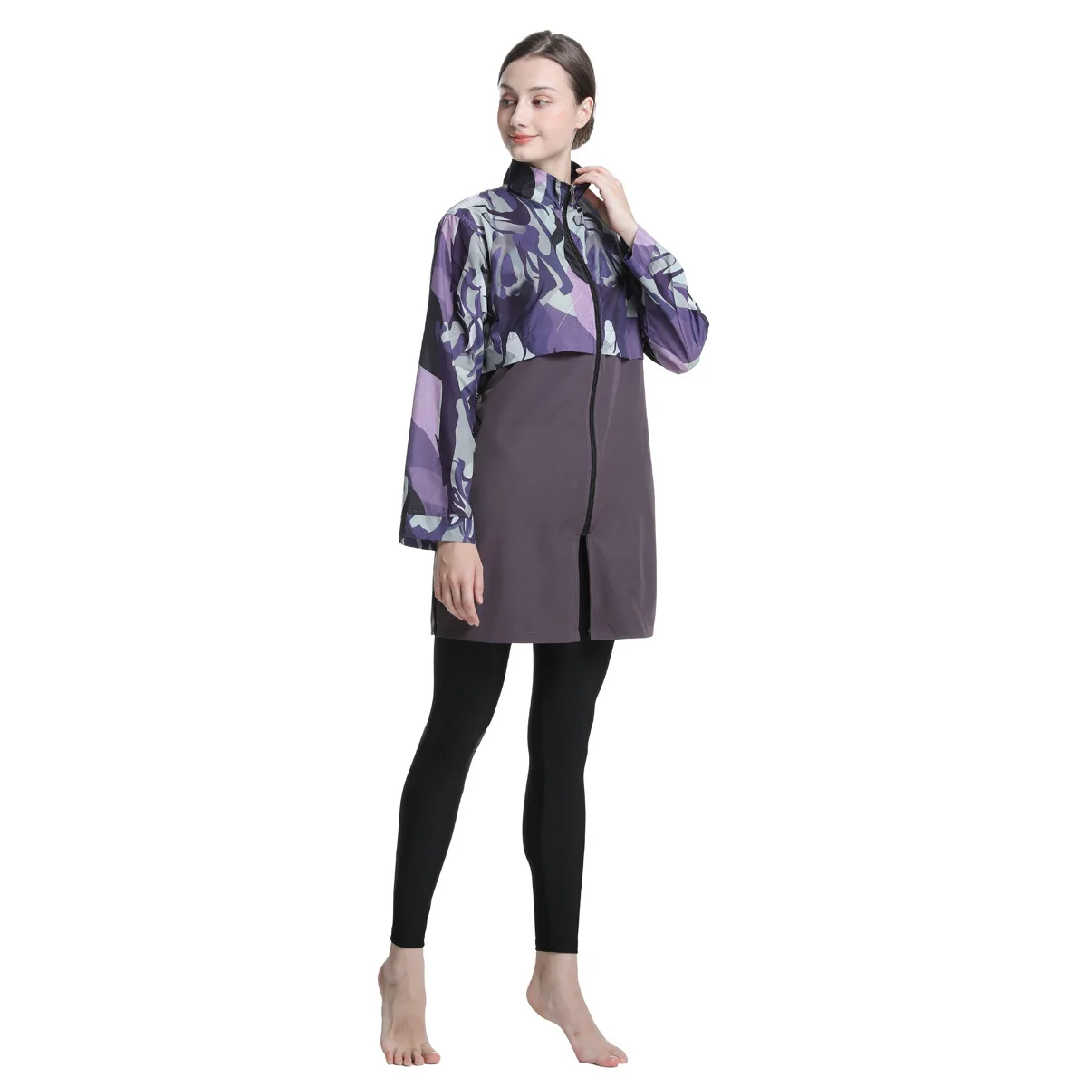 Summer Modest Burkini Swimsuit Muslim Women 3 Piece Long Sleeve Long Pants With Hat Full Coverage Conservative Beach Costume