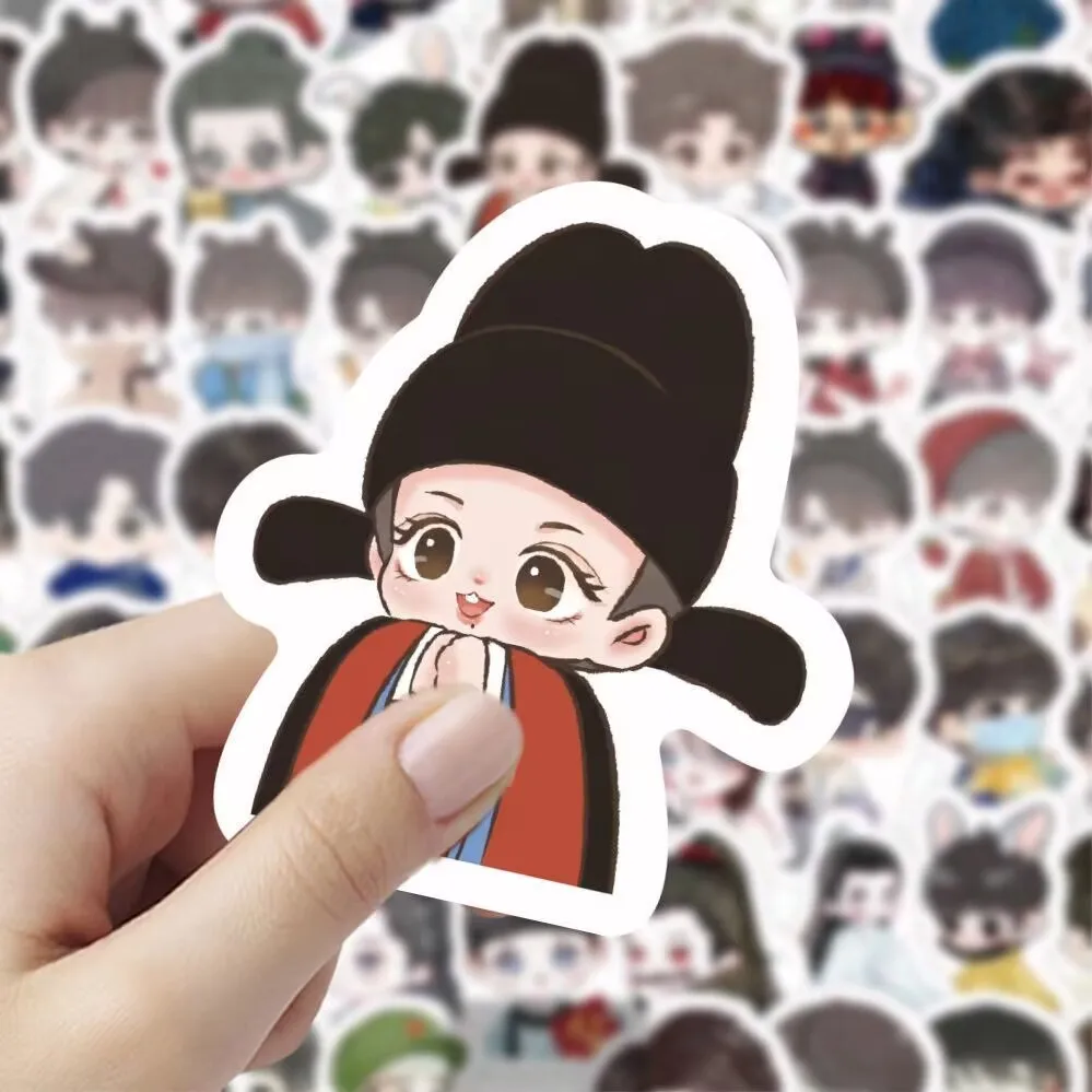 

120 милых наклеек с героями мультфильмов Q-версии Сяо Чжань для украшения звездных дневников, настольных компьютеров, чехлов для телефонов и наклеек на багаж