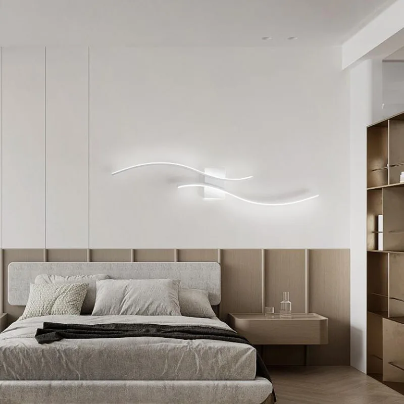 Imagem -04 - Led Wall Light Design Moderno Long Stick Simples Estilo Nórdico Decor Indoor Background Lâmpada de Parede para Livingroom Quarto Escadas