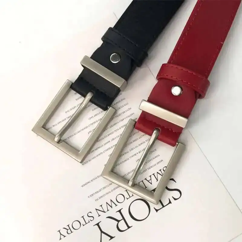 Brown Square Buckle Wide Belt Female Wild Decoration With Skirt Jeans Suit Students Accessories Fashion Belts Male SiFLI4