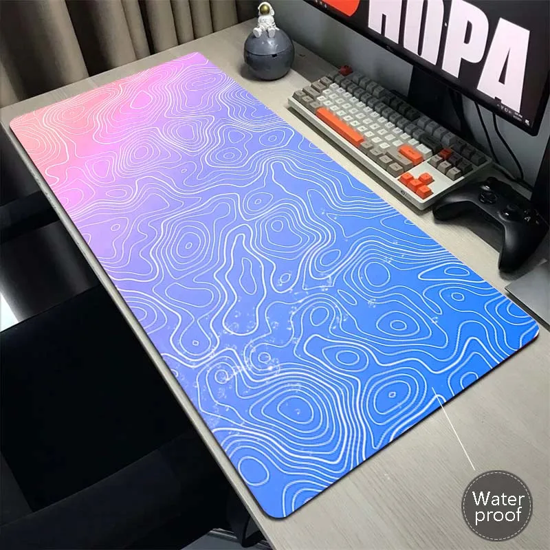 Imagem -02 - Borracha Natural Mouse Pad para Gaming Table Carpet Line Art Tapete do Rato à Prova d Água Acessórios de Computador Teclado Pads Xxl