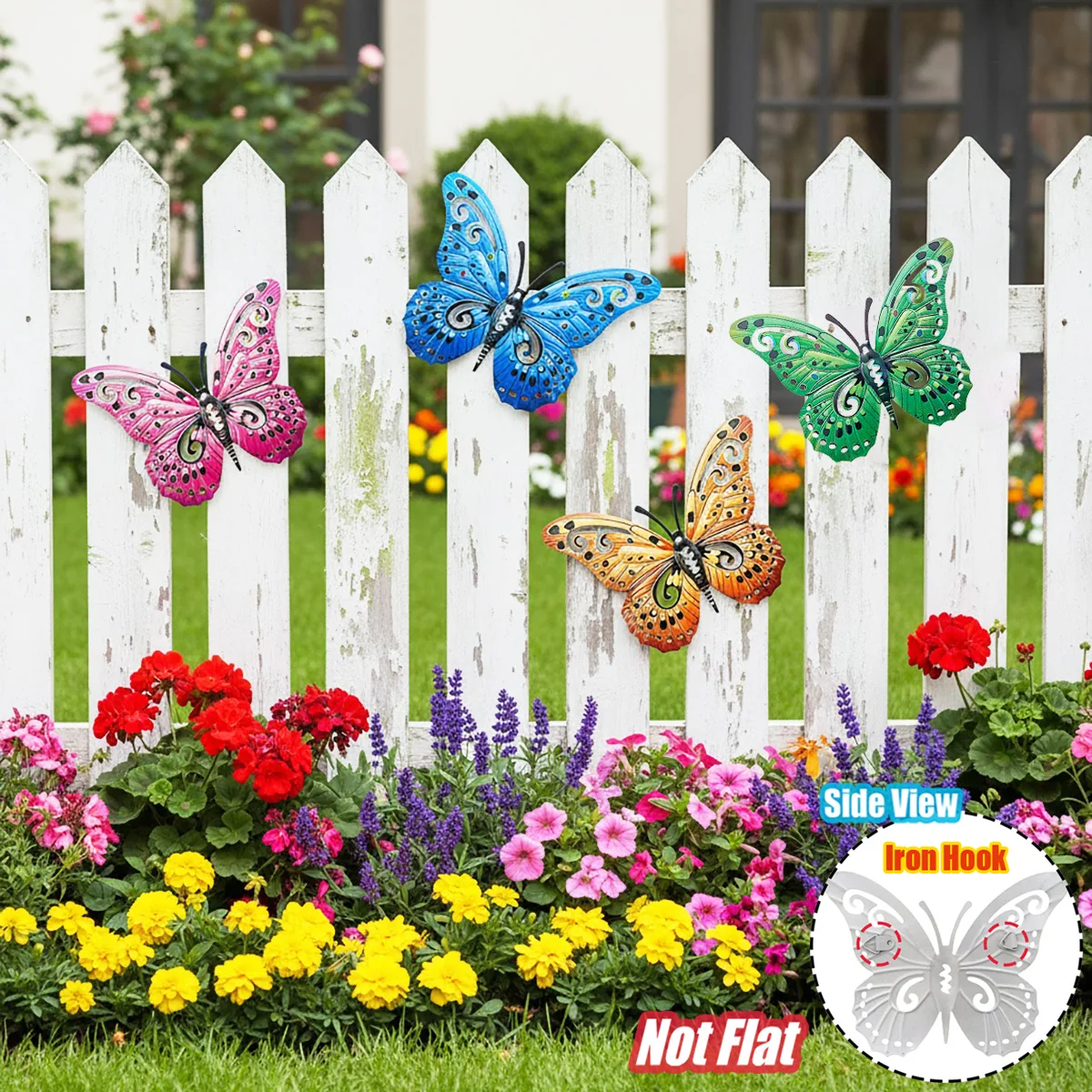 

Metal Butterfly Wall Decor Iron Art Wall Sculpture Hanging for Outdoor Garden Patio Yard Porch Fence Wedding & Mother's Day Gif