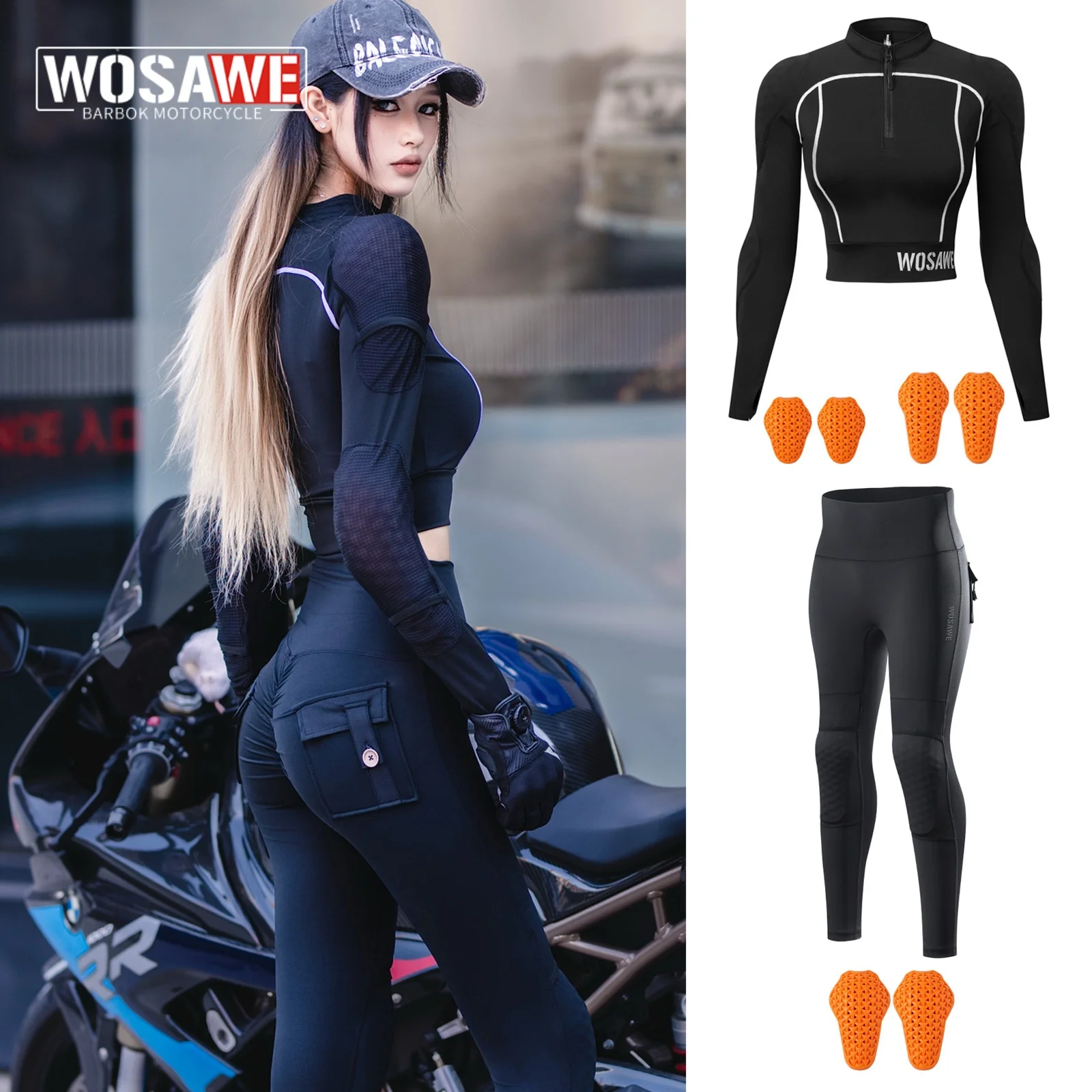 

WOSAWE Women Motorcycle Jacket Summer Motorcycle Pants CE Approved Full Body Armor Protection Moto Racing Clothing