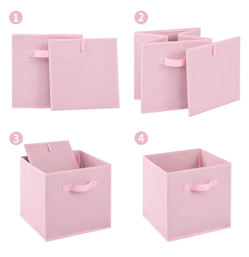 Zusammenklappbare Würfel-Aufbewahrungsbox aus Vliesstoff, Aufbewahrungsbox für Haushaltsbedarf, Schrank und Spielzeug, Kleidung-Bücherregal-Aufbewahrungsbox – Detail 9