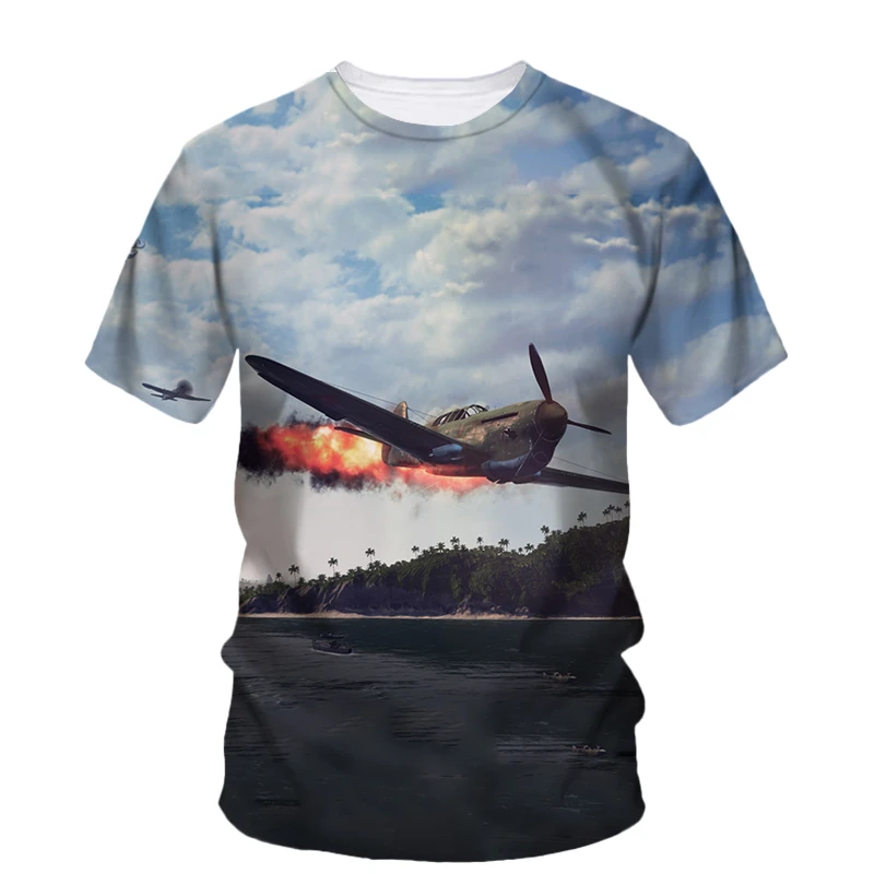 Aircraft Fighter Jets 3d Printed T Shirt For Men Loose Short Sleeves Fashion Personality Summer T-shirt Casual Top Tee Shirts