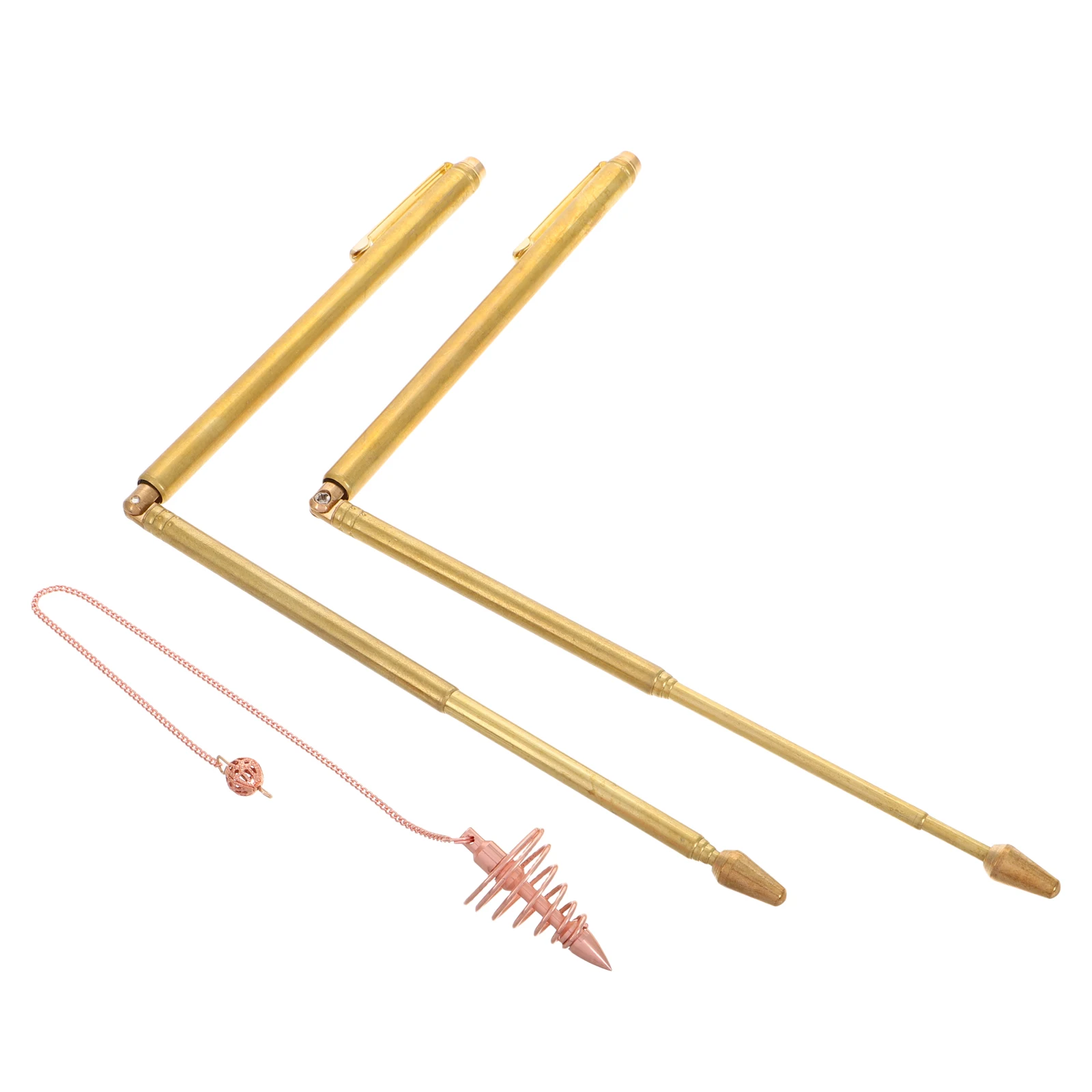 

1 set 1 Set Copper Dowsing Rods Sturdy Divining Measuring Tool Water Divination Pole Portable Spiritual Pendulum Replacement