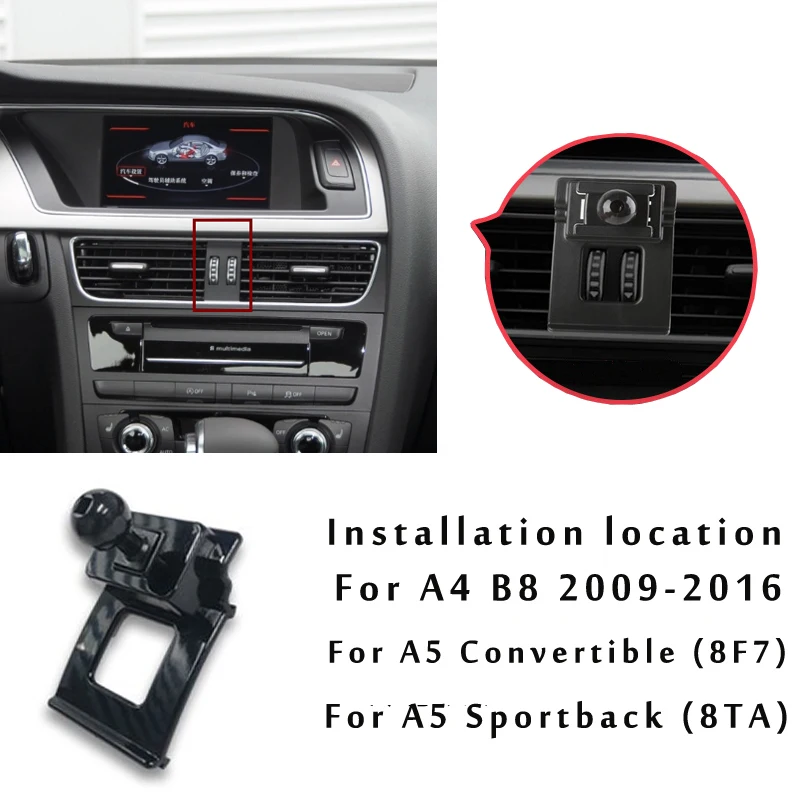 Adjustable Car Phone Mount Holder For Audi A4 B8 B9 A5 Convertible Sportback 8F 8TA 8T F5 Car Interior Accessories