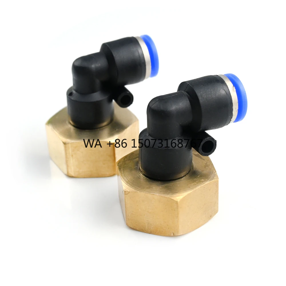 

L Пневматические латунные пластиковые разъемы 1/2 дюйма с внутренней резьбой для шланга из ПУ/ПЭ/ПА 6-12 мм