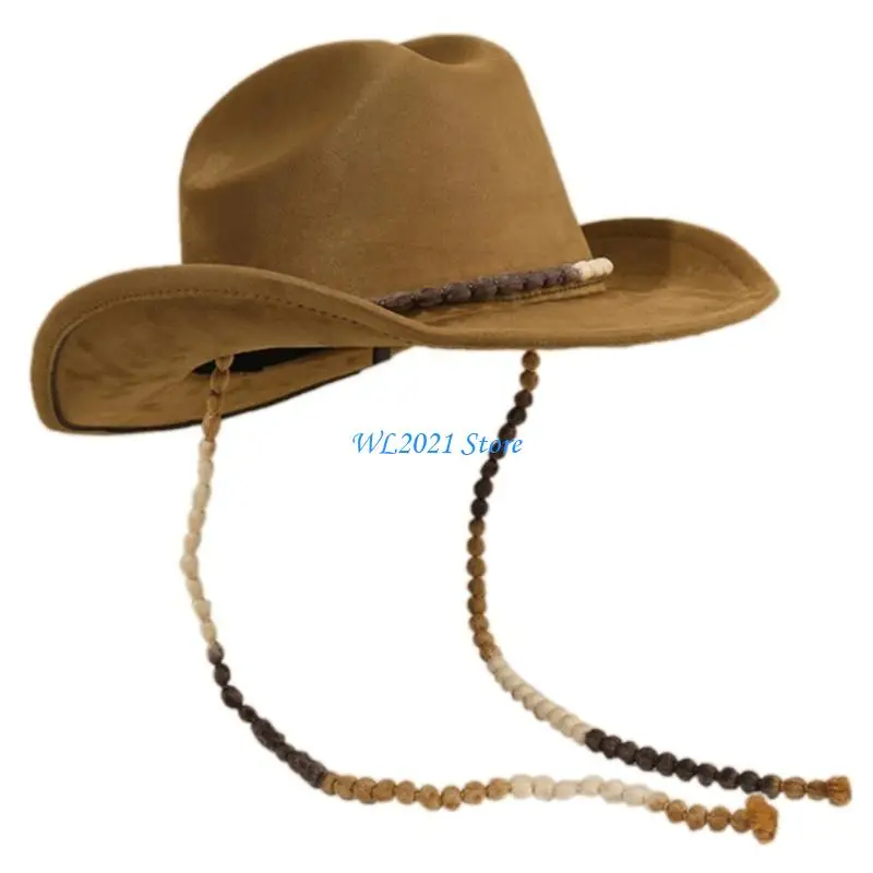 

G5GC Classical Homburg Hat Cowboy Hats Gift for Boyfriend Top Hat Wide Brimmed
