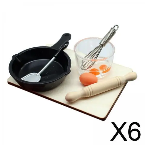 

Миниатюрная скалка и набор для приготовления яиц: аксессуары для кукольного домика, декор для мини-кухни, для творческих игр