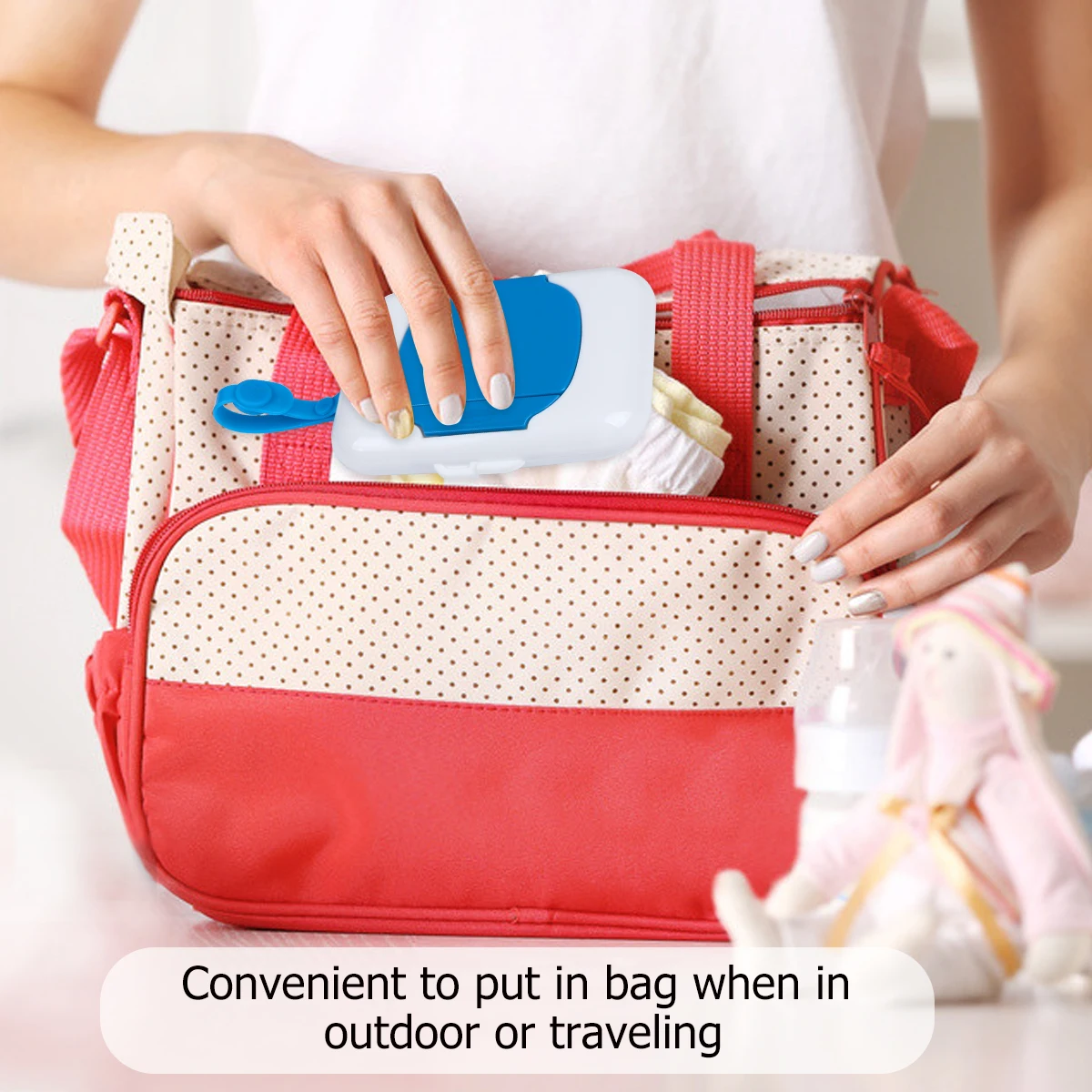 

Portable Wipe Box Wet Wipes Tissue Case for Towels Bag Travel Baby Holder Dispenser on The Carry