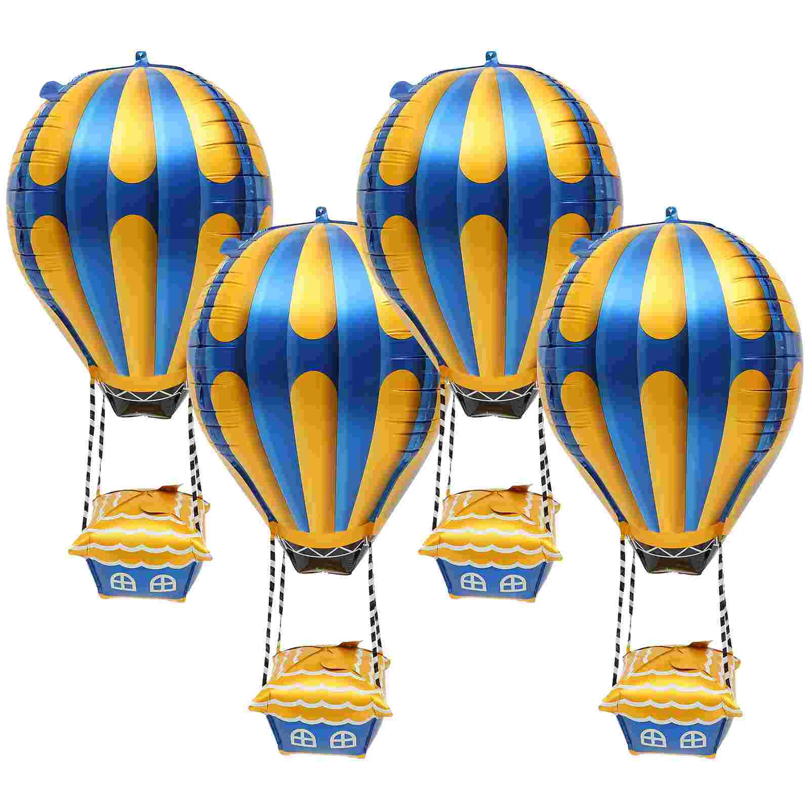 4 Pcs Inflatable Carnival Hot Air Birthday Balloons Aluminum Decor Happy Decorations