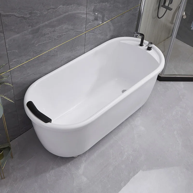 Home bathtub, freestanding Japanese double-layer insulated small apartment , thickened adult acrylic bathtub without