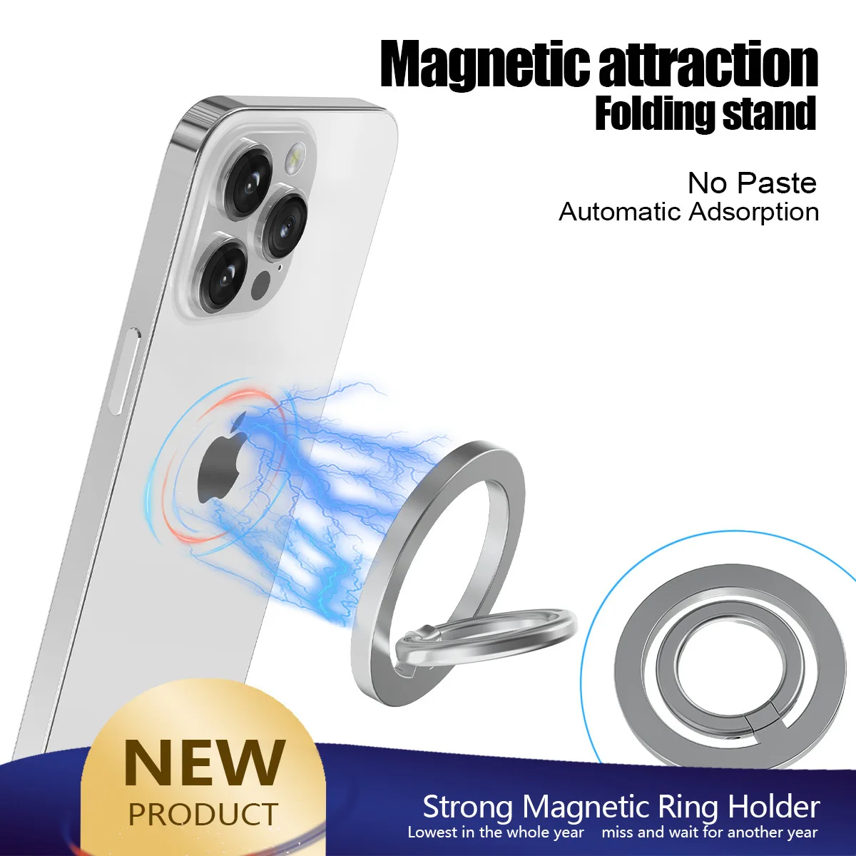 

For MagSafe Magnetic Phone Ring Holder Bracket for IPhone 15 Cellphones Case Support Telephone Accessories Ultrathin Grip Tok