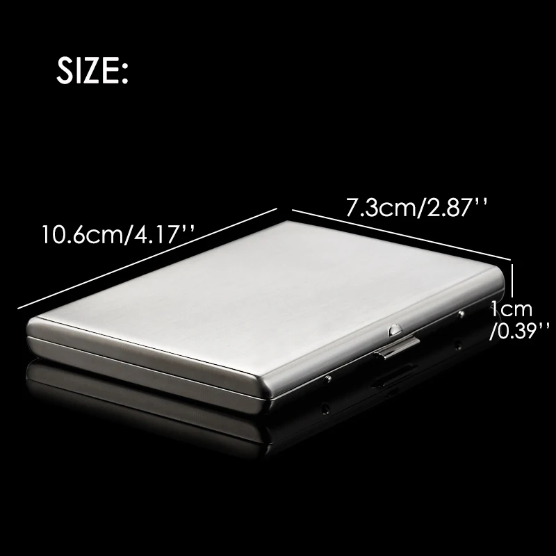 Super Thin Stainless Steel Cigarette Case Box for 12pc Thin Cigarettes Metal Smoke Case Holder Smoking Tool Pocket Female Case