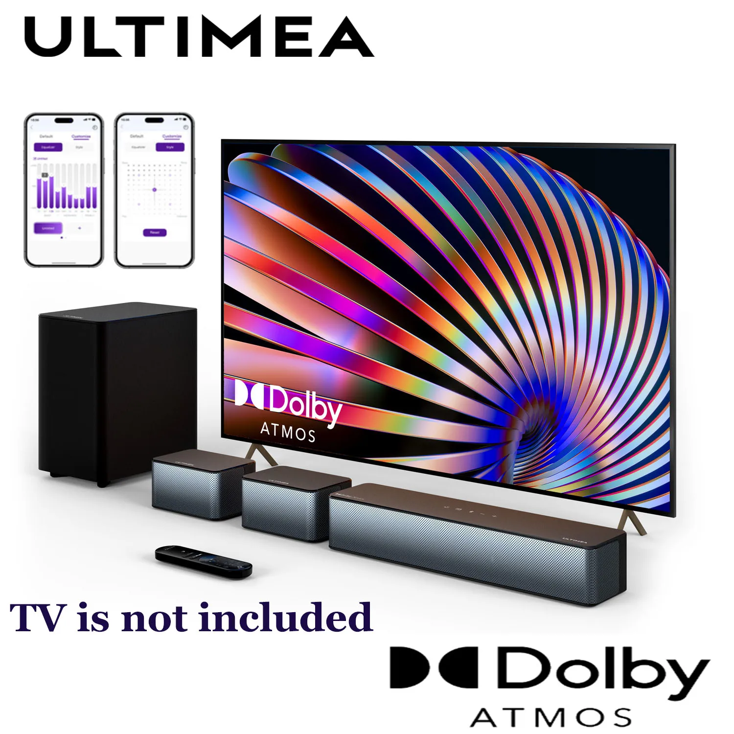 

ULTIMEA Poseidon D60 5.1 Dolby Atmos Sound Bar 3D Surround Sound System для домашнего кинотеатра 2, динамики объемного звучания и беспроводной сабвуфер