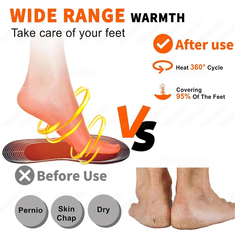 USB Electric Heated Insoles for Sneakers Man Woman Battery Heating Shoe Pad Warm Insoles for Winter Boots Thermal Inner Soles