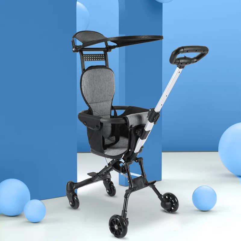 Suitable for 1-2 year old baby outdoor portable folding with cushion awning children's stroller two-way baby stroller