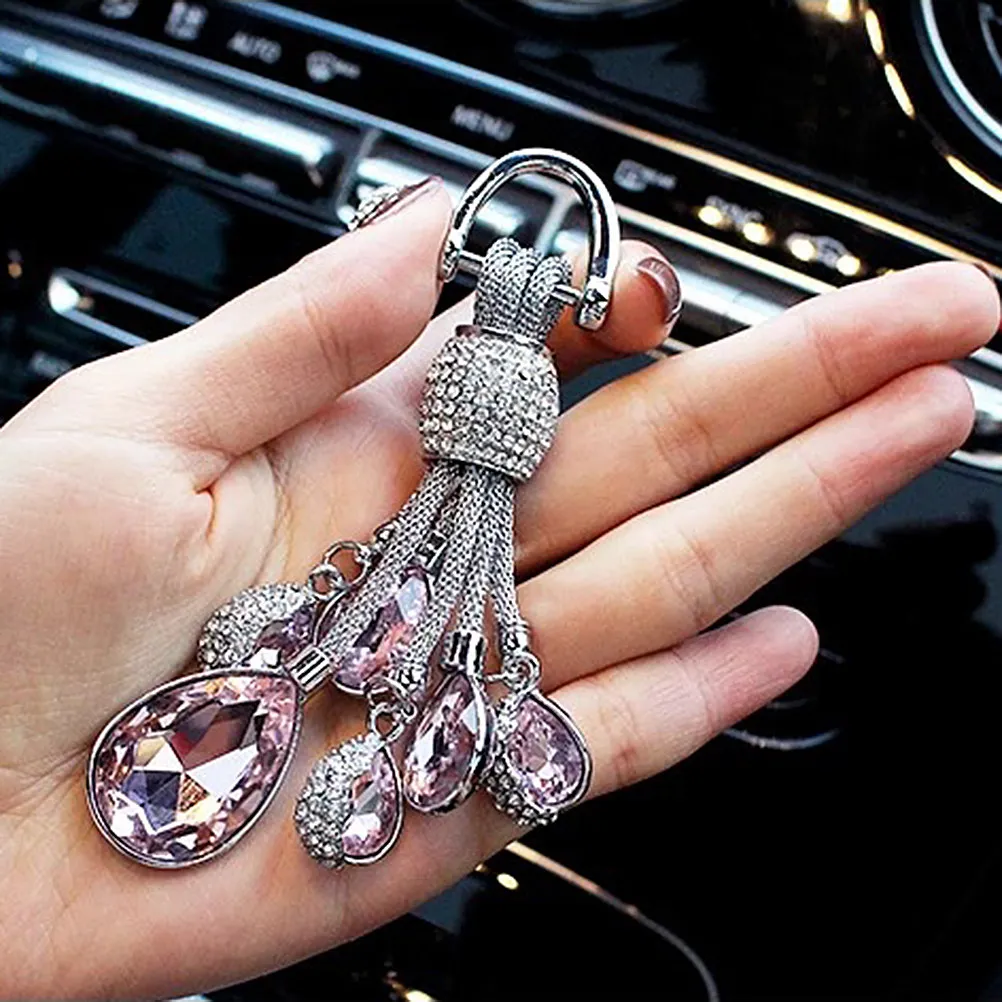 Key Decorative Holder For Keychain For Key Fob Christmas Stocking Stuffers Rhinestone Crystal Alloy