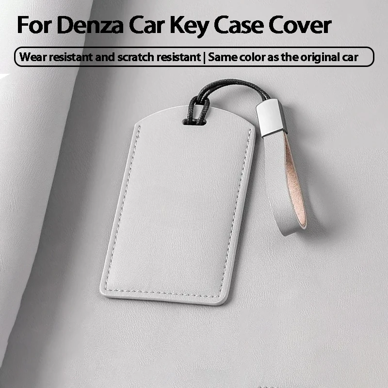 

Leather Car Key Case Cover For Denza D9 N7 N8 X 2023 2024 2025 NFC Card Remote Cover Shell Keychain Housing Holder Fob