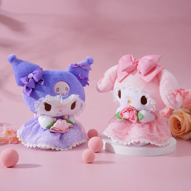 Kawaii sanrio brinquedo de pelúcia melodia kululu amor rosa série boneca de pelúcia crianças presente aniversário macio bonito animal plushie para crianças