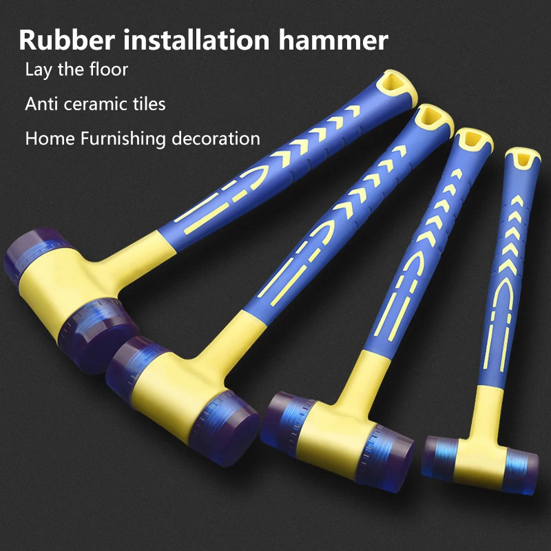 1 Double Headed Installation Hammer, 25mm To 45mm Rubber Hammer With Rubber Handle, Detachable Insulated Installation Hammer