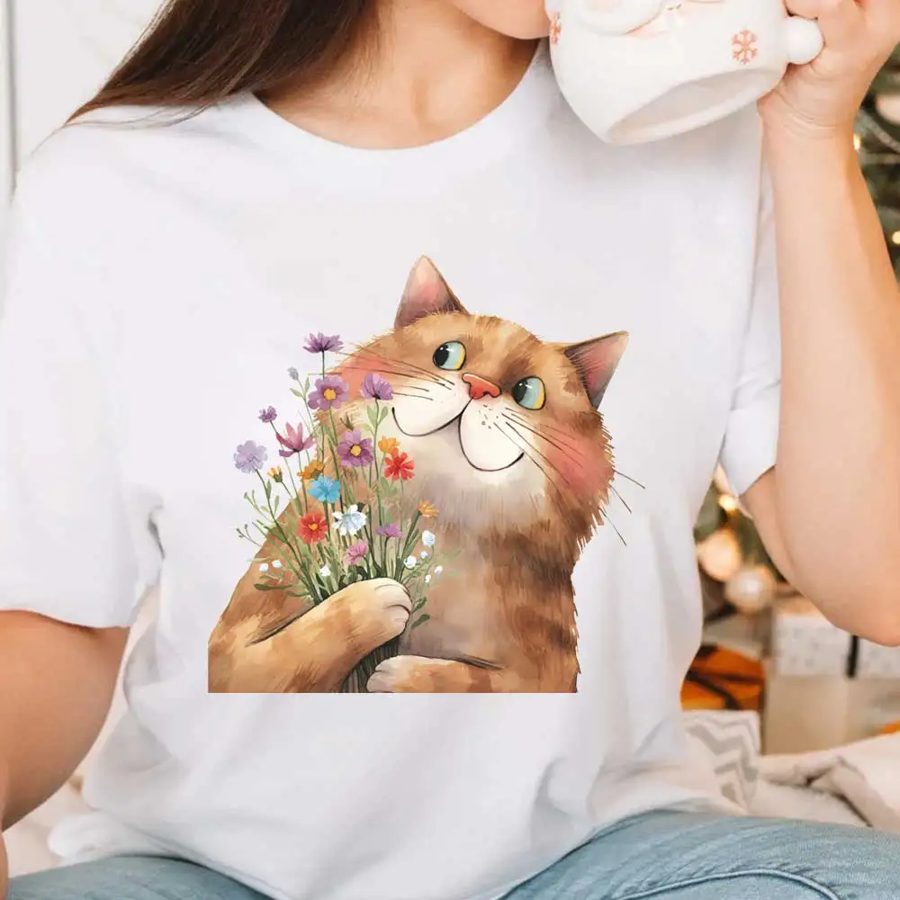 Cute Kitten Iron-on Transfer For Clothing DIY A-Level Washable T-shirts Heat Transfer Stickers Fashion Animals Thermal Patches