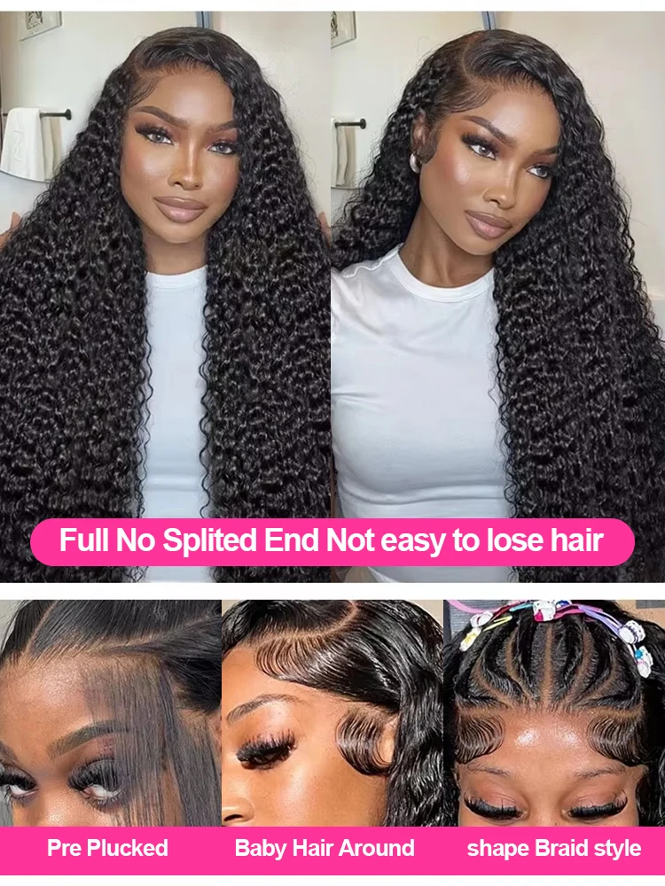 250% 30 40 بوصة قبل قطع شعر مستعار بدون صمغ جاهز لارتداء موجة عميقة فضفاضة 13x6 13x4 HD الدانتيل الباروكة الأمامية قبل قطعها شعر مستعار مجعد للنساء