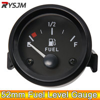 AD 52mm Fuel Gauge Universal Fuel Level Gauge Meter 240-33ohm Signal with White Backlight 12V Black Rim Automotive Gauges