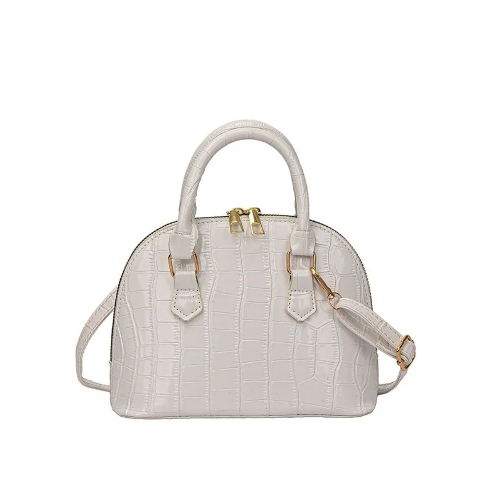 Borsa a conchiglia modello coccodrillo stile francese alla moda Borsa a tracolla portatile in pelle PU Mini borse da donna versatili per ragazze