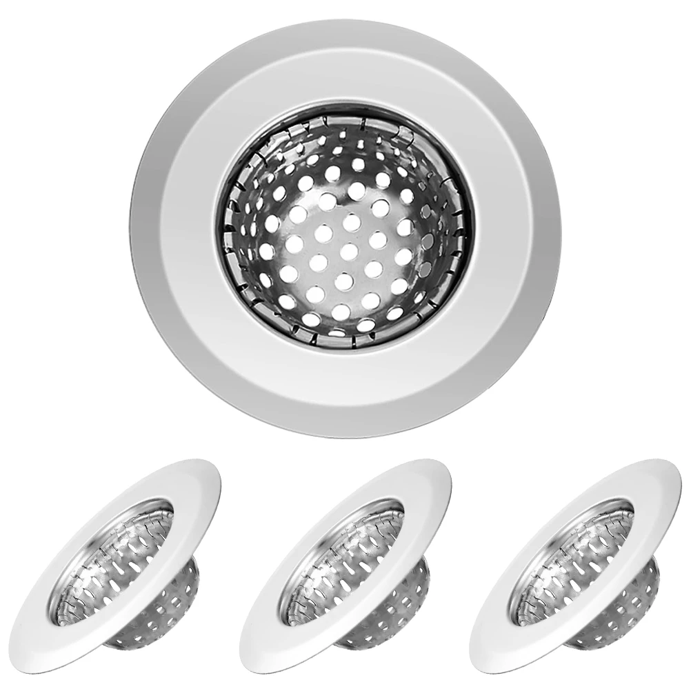 

4pcs Stainless Steel Sink Filter Strainer 5.5CM Drain Basket for Kitchen Reusable Easy Install No Tools Tight Filtration