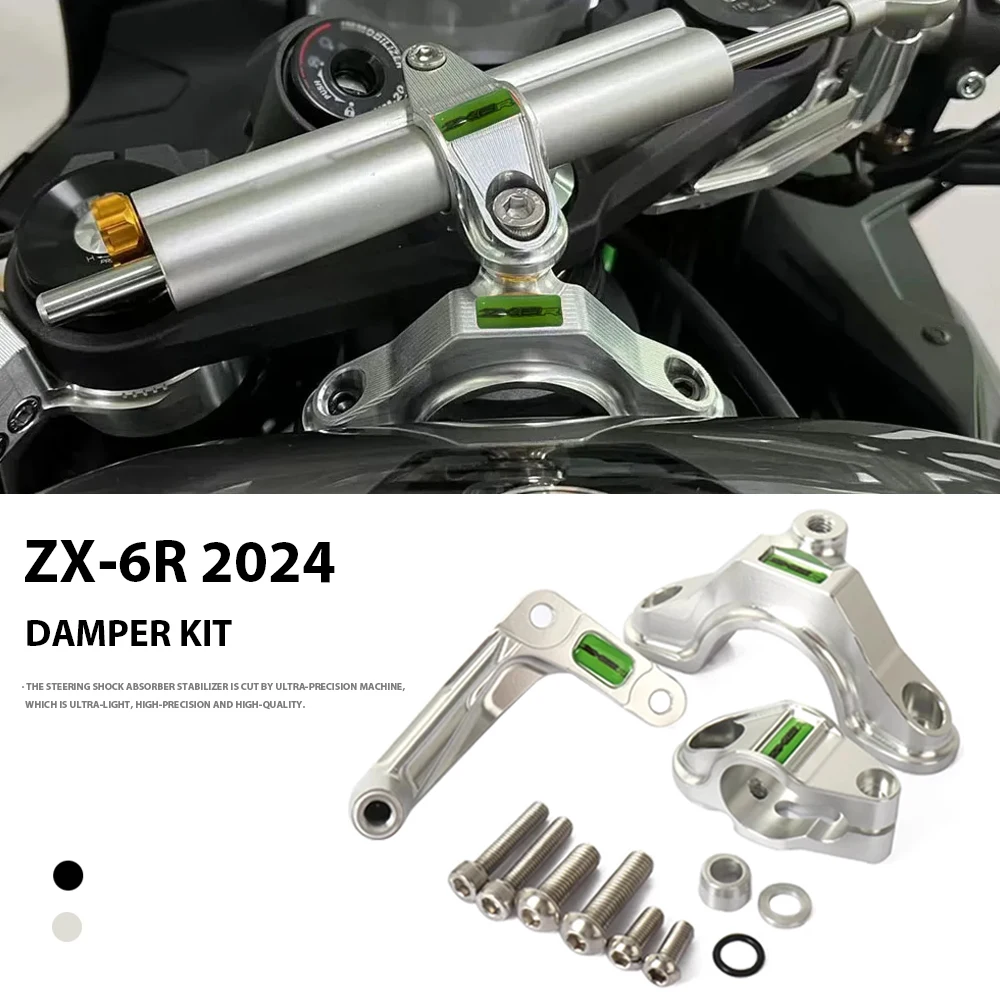 

Motorcycle Accessories Steering Damper Kit For Kawasaki Ninja ZX6R zx6 r ZX-6R 2024 Stabilizer Damper Bracket