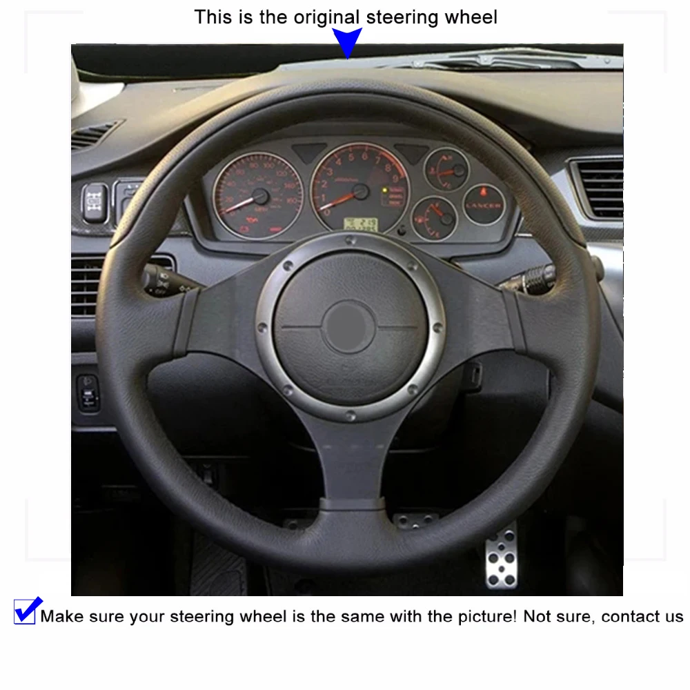 Car Braid On The Steering Wheel Cover for Mitsubishi Lancer Evolution 9 EVO 9 Hand Stitched Auto Steering Wheel Cover Styling