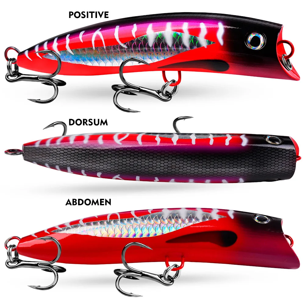 PRO BEROS 19cm 100g Großer Popper-Köder Oberflächenköder Topwater Kunststoff-Angelköder für Salzwasser Barsch-Angeln – Detail 7