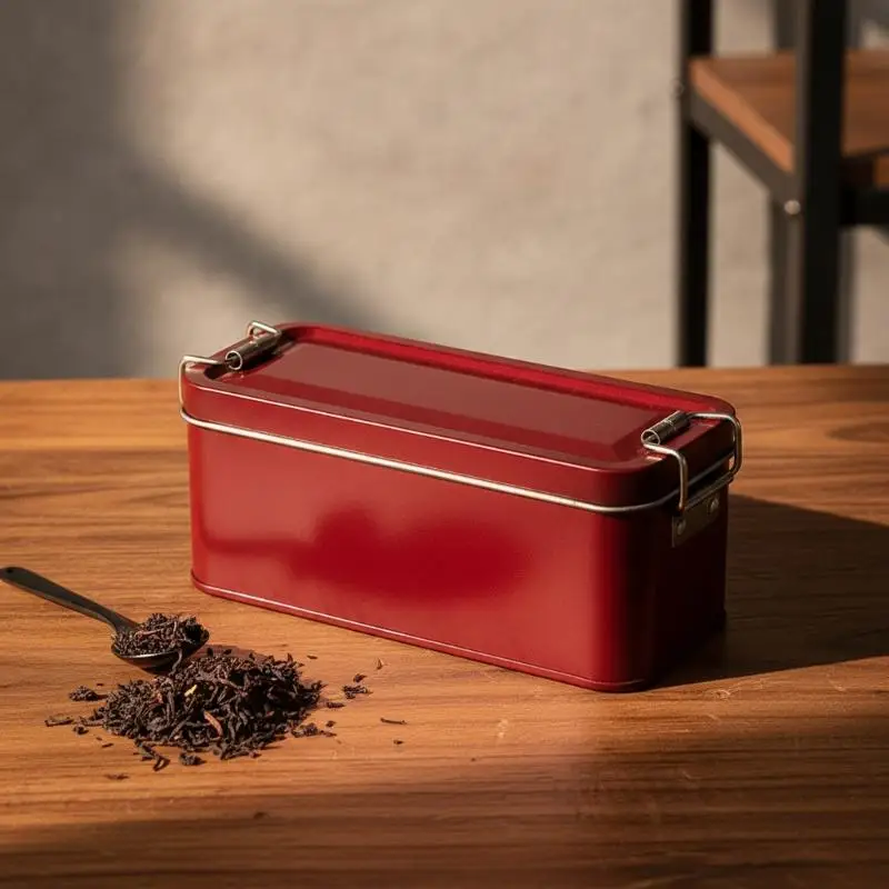 Rectangular Tinplate Storage Box With Lid Heavy Duty For Cake Tea Packaging Small Accessory Travel Organizer