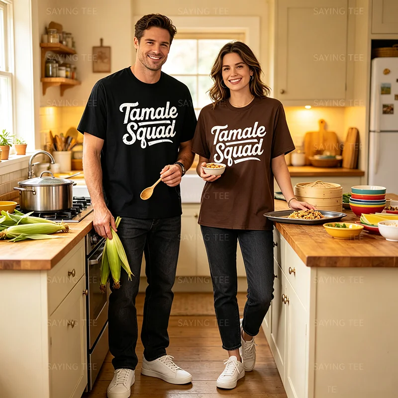 Tamale Squad Shirt – Lustiges T-Shirt mit mexikanischem Essen und Familienmotiv, Y2k-Buchstaben, bedrucktes, personalisiertes Spruch-T-Shirt, weiche Baumwollkleidung – Detail 4