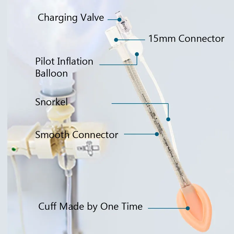 Califed 1Pc Disposable Reinforced Silicone Laryngeal Mask Medical All Strengthen Airway Tube Anesthesia Breathing Intubating