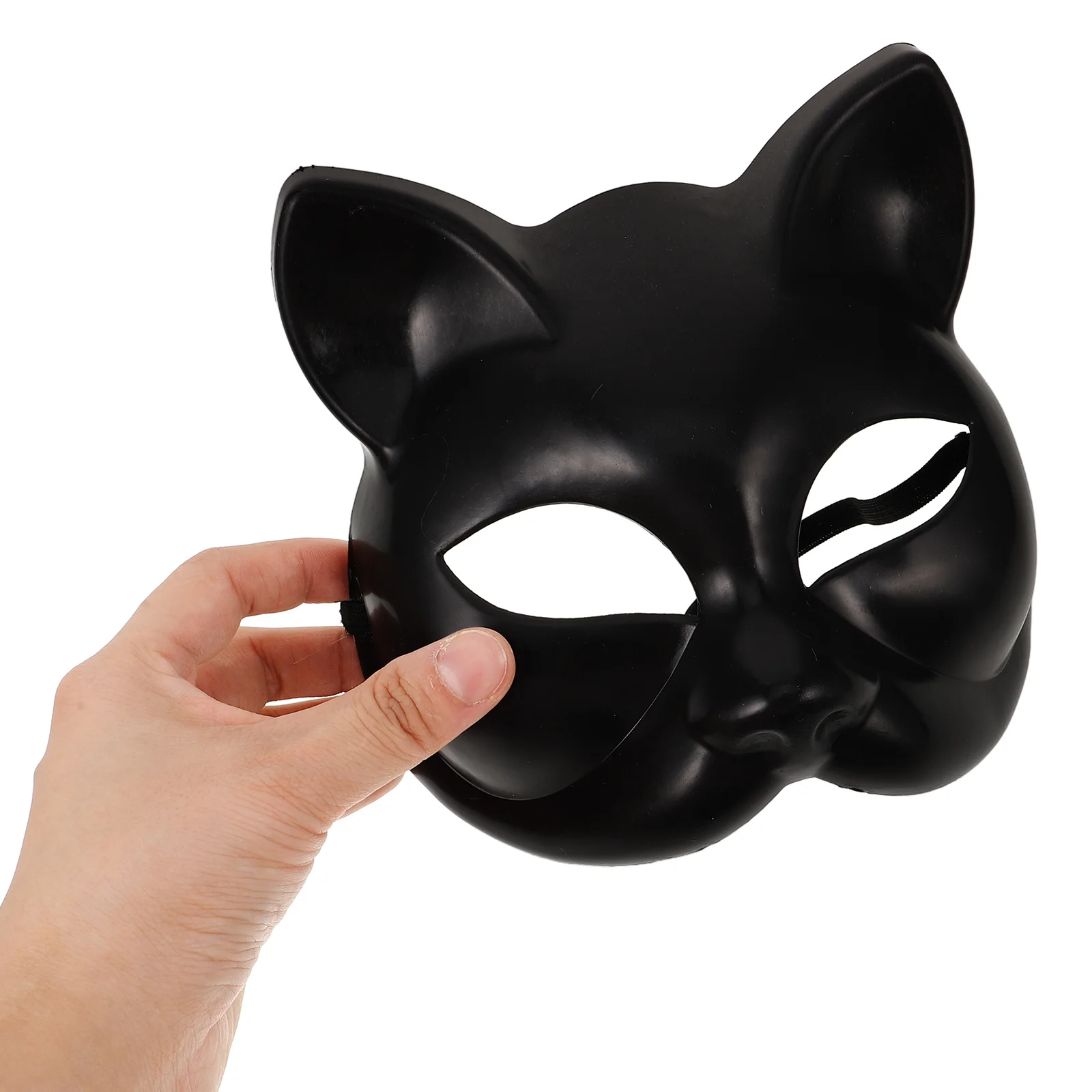 4 pçs máscara em branco gato preto plástico animal rosto para halloween traje festa masquerade bola feminino masculino artesanato à prova dwaterproof água