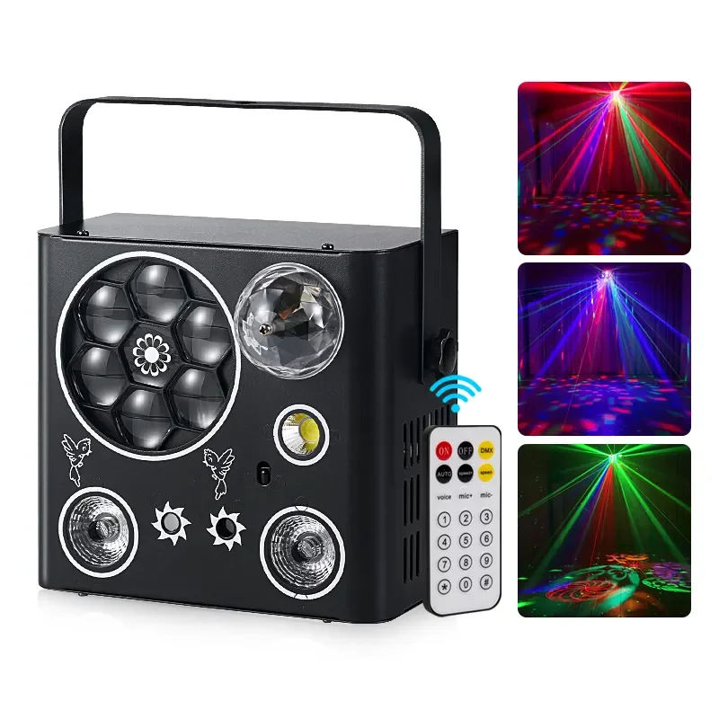 Full Bee eyes laser gobos magic ball light strobe light LED wash light LED Flash Colorful Bar light Remote Control party light