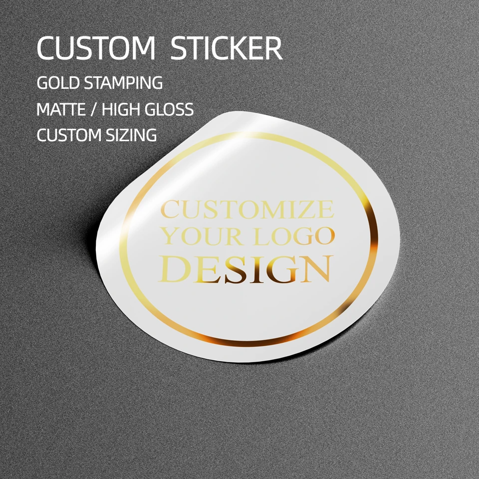 

Customizable Stickers Custom Gold Stamping Logos - Durable Waterproof Labels for Promotional Events & Corporate Gift & Wedding