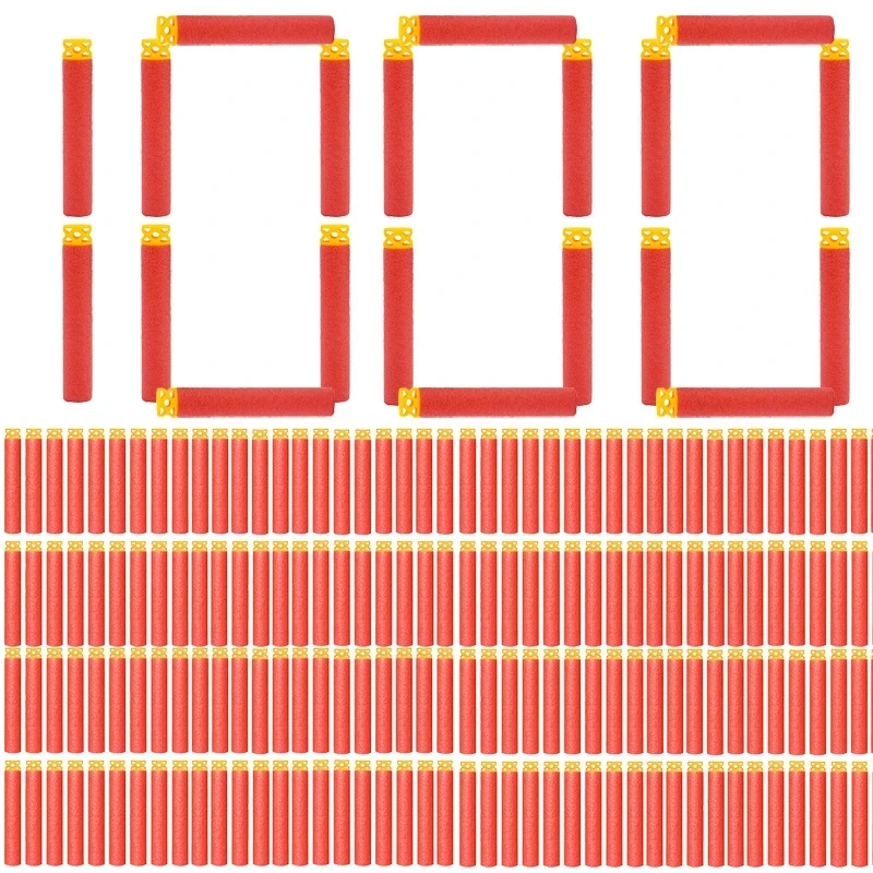 1000/500/400/300/200/100Pcs New Red Hollow Refill proiettili freccette in schiuma per Nerf Toy Gun Elite Series Kids accessori per giochi all'aperto