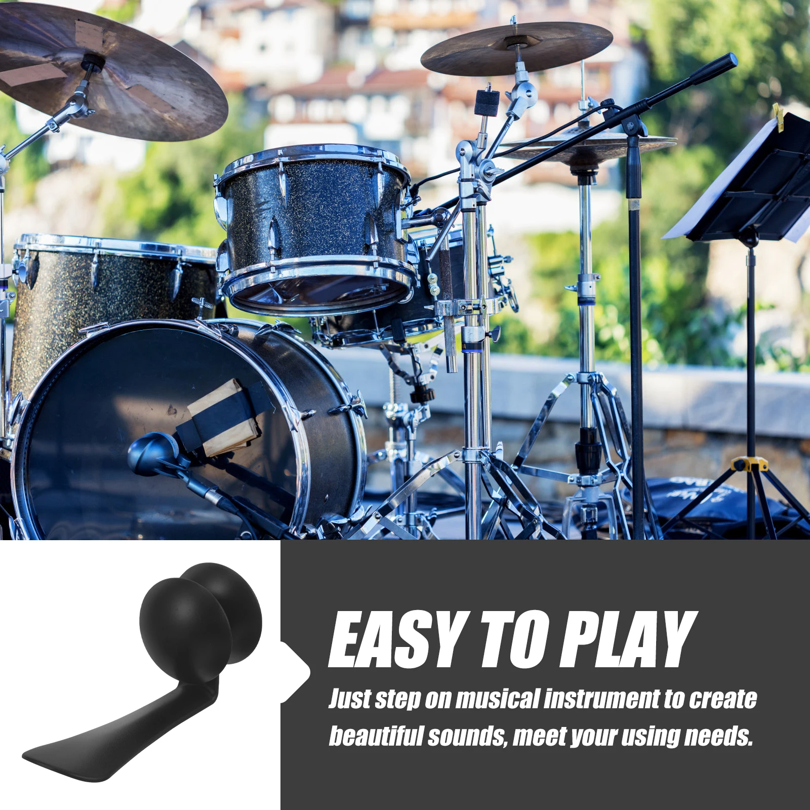

Sturdy Iron Abs Foot Tambourine Percussion Instrument s Music Education Unique Cowbell For Drum Kit Rhythm Bell Stage