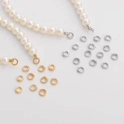1Pc 5Mm Goud/Platina Kleur Geplateerd Messing Dubbel Gat Gesloten Ring Uiteinden Connector Ringen Voor Sieraden Maken Diy Kettingen Accessoire