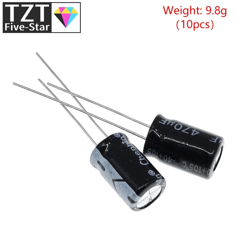 10/30 قطعة جودة عالية 25V470UF 8*12 مللي متر 470 فائق التوهج 25V 8*12 مُكثَّف كهربائيًا