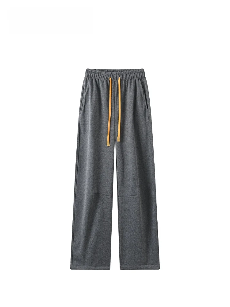 

High Waist Fce Lined Loose Fit Faionable Pants for Women plus Size Early Spring New Sle Korean Sle Straight Leg Trou...