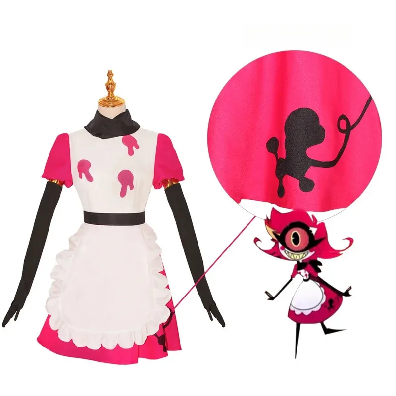 Anime Niffty Hazbin Niff Cosplay Costume Cute Devil Roleplay Clothes Uniform Maid Suit Halloween Party Women Dress cm;5