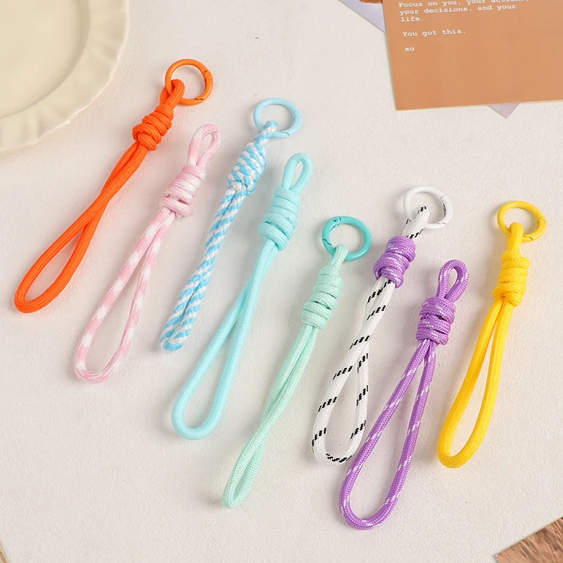 Lanyard Cute Dopamine Short Phone Lanyard Dopamine Color Rope Keychain Lanyard Pendant