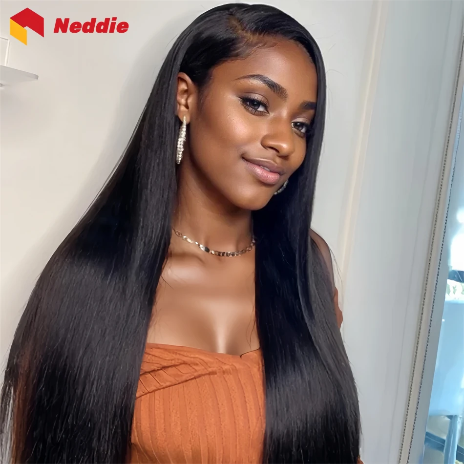 

32 Inch 200 Density 5x5 Black Cheap Bone Straight Glueless Preplucked Wig 100% Human Hair Ready to Wear Wigs on Clearance Sale