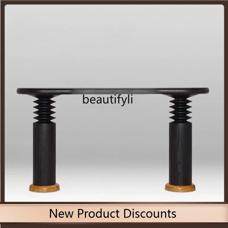 

Asmt56 Medieval minimalist designer creative entrance table Italian ash wood light luxury corridor end view table storage plan
